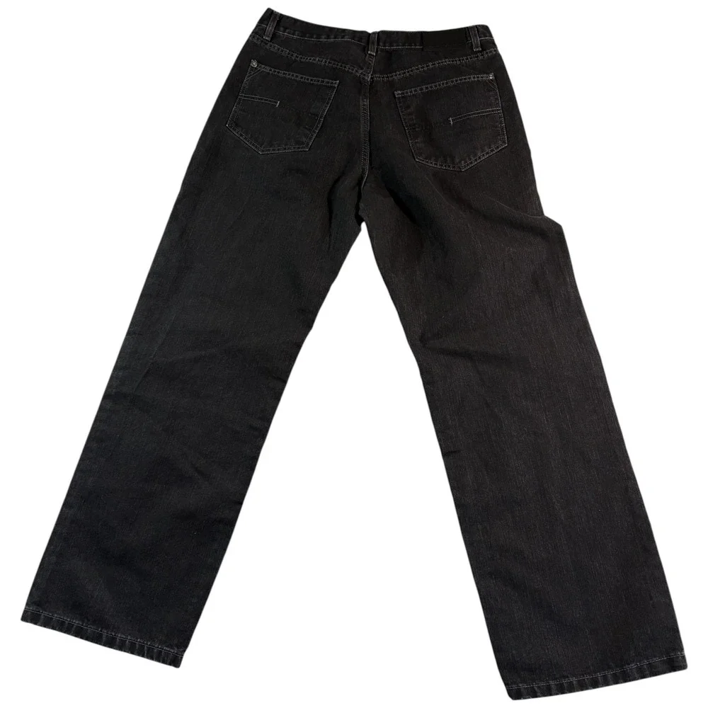 Calvin Klein Jeans Mens 34 Black‎ Denim Stretch Dark Wash Straight Leg Outdoor